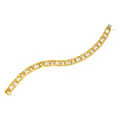 Tiffany & Co. 4.08 Carat Diamond 18 Karat Gold Textured Link Bracelet
