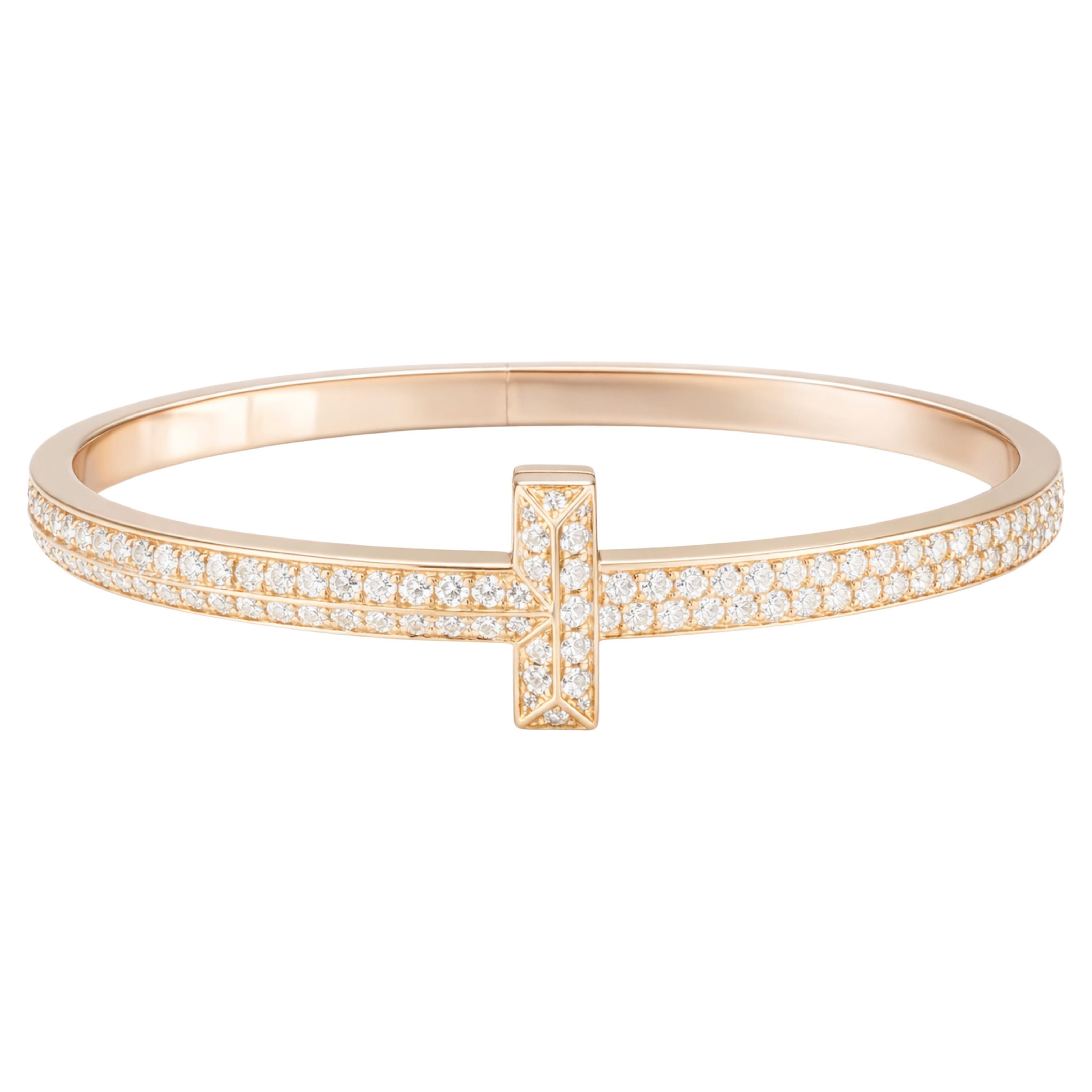 Bracciale con diamanti da 4,08 carati in oro rosa 18k di Tiffany 
Co. in vendita