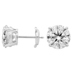 Tiffany & Co 3.91ct GIA Natural Round Brilliant Diamond Stud Earrings Platinum