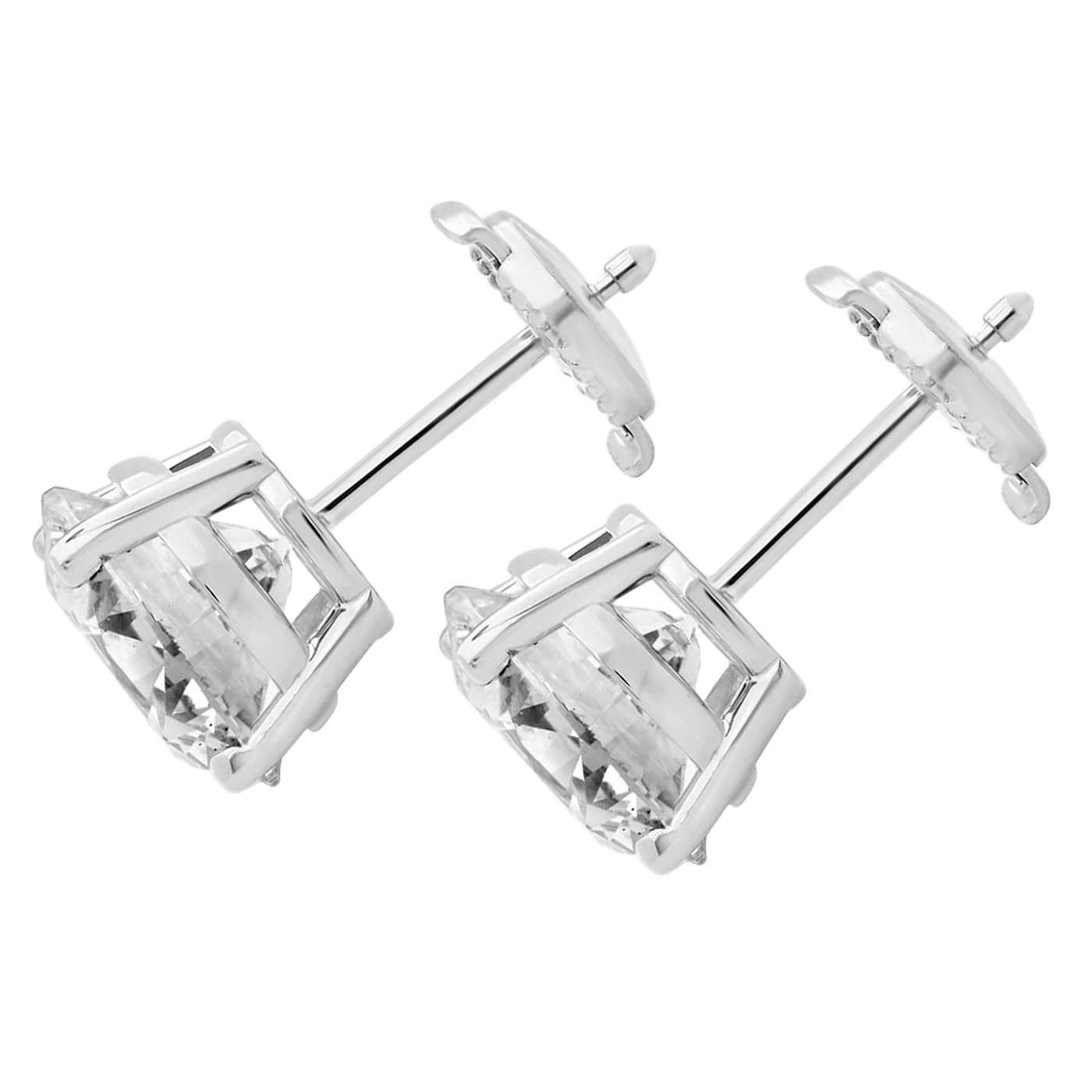 Modernista Tiffany & Co. 4,08ct GIA Orecchini con diamanti tondi brillanti naturali in platino in vendita