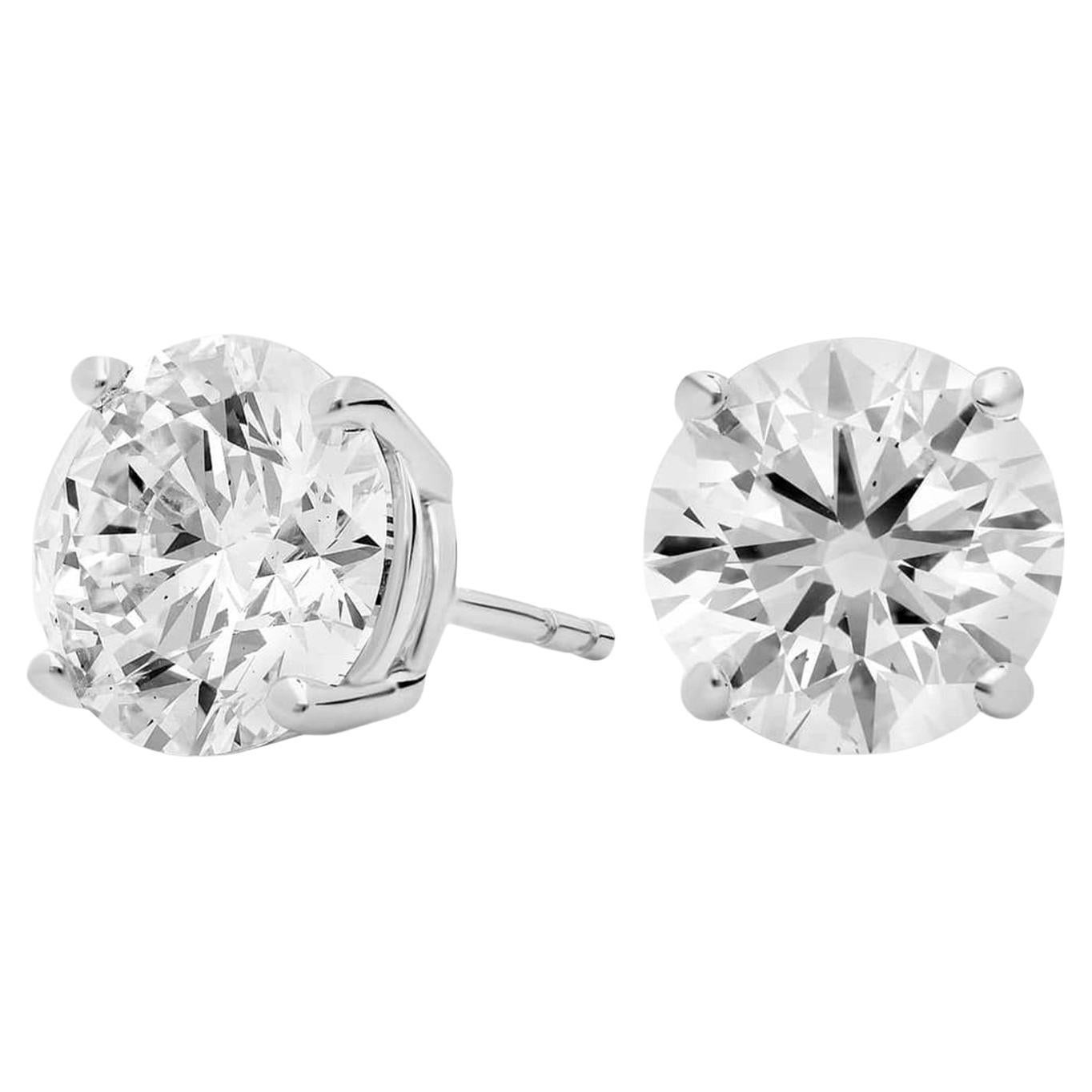 Tiffany & Co. 4,08ct GIA Natürlicher Runder Brillant Diamant Ohrstecker Platin