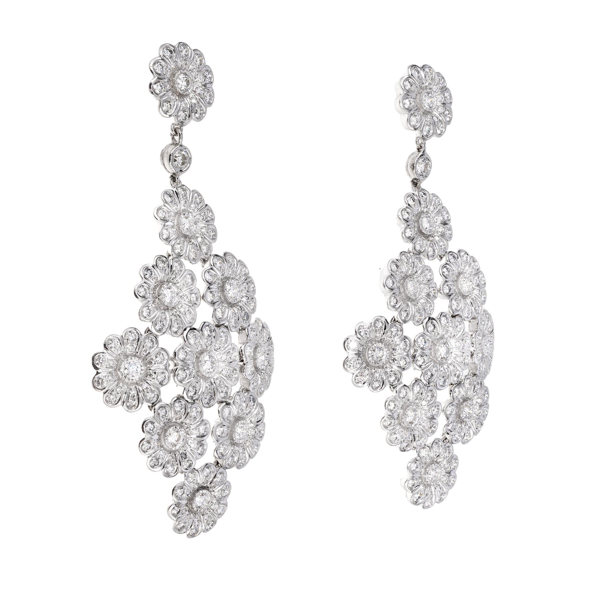 Pendientes araña de platino con diamantes de 4,15 quilates Tiffany & Co. Corte redondo en venta
