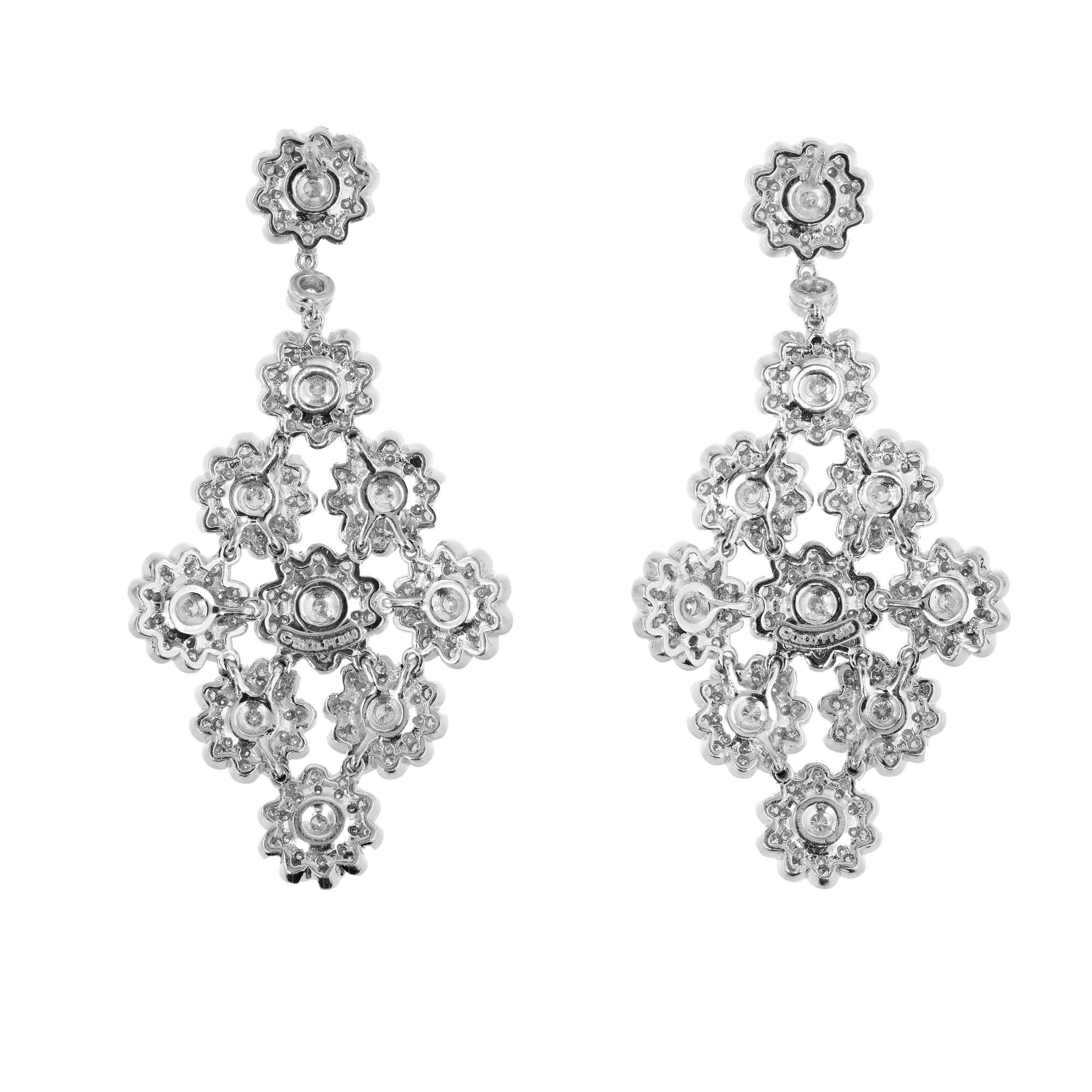 Pendientes araña de platino con diamantes de 4,15 quilates Tiffany & Co. en Excelente estado para la venta en Stamford, CT