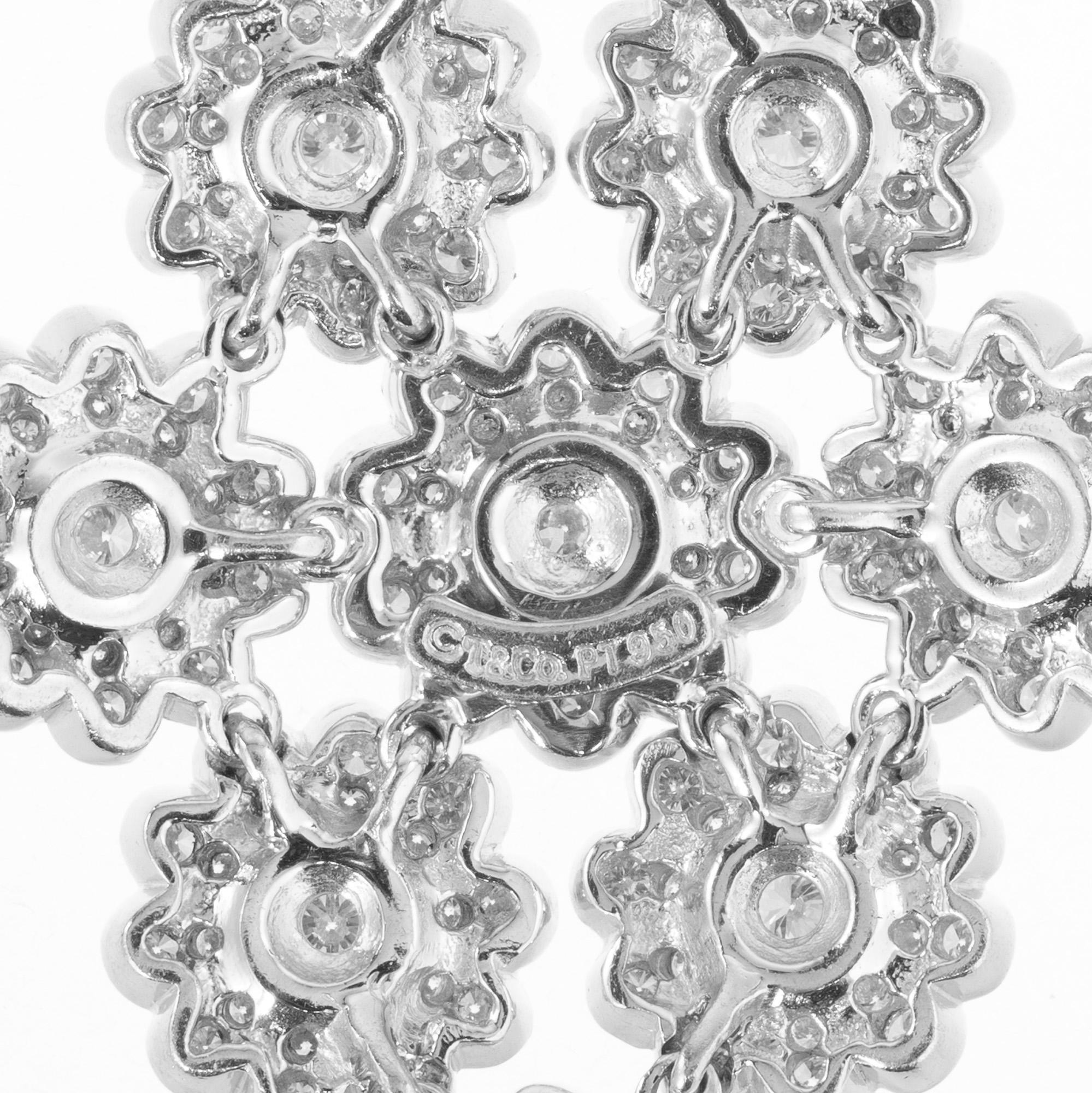 De las mujeres Pendientes araña de platino con diamantes de 4,15 quilates Tiffany & Co. en venta