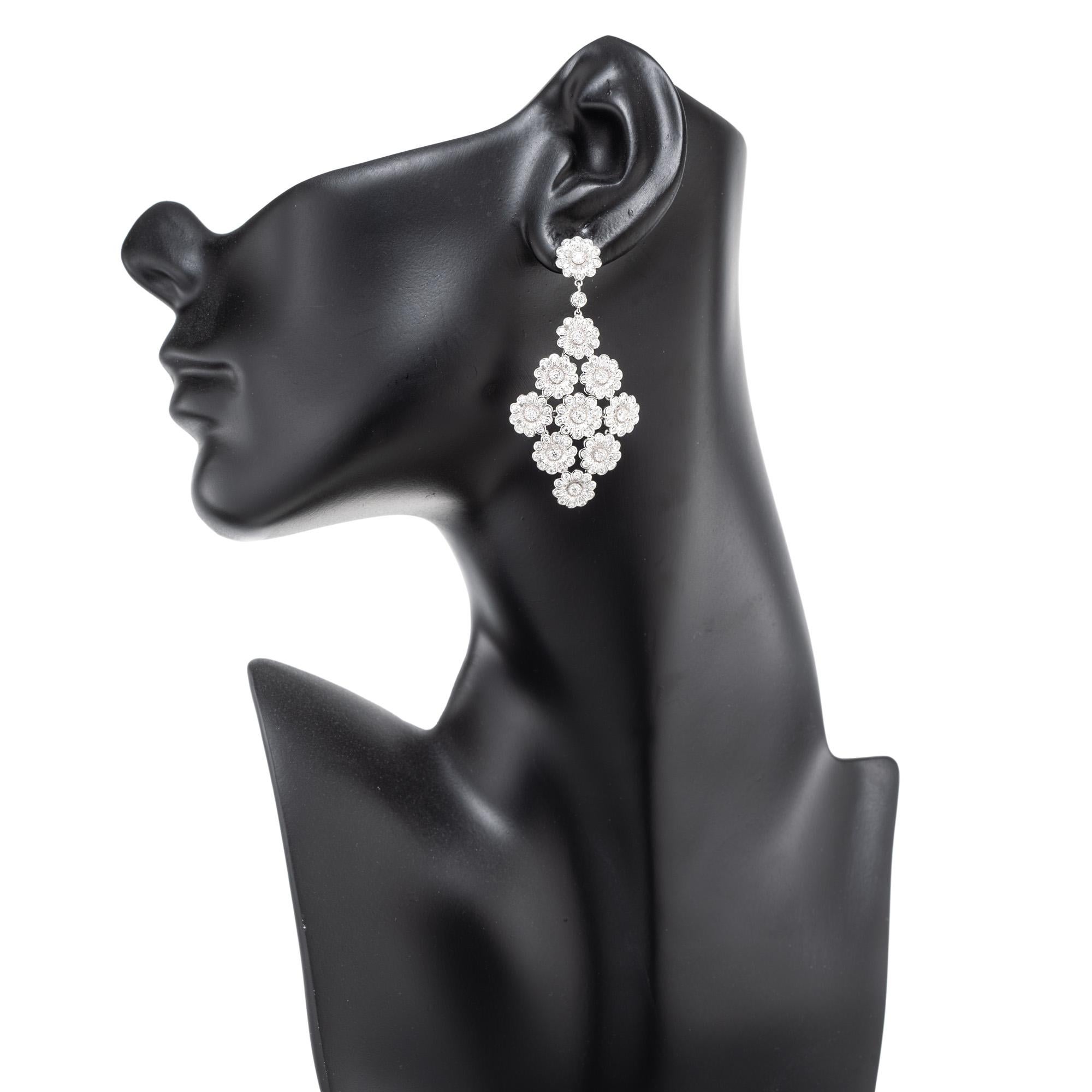 Pendientes araña de platino con diamantes de 4,15 quilates Tiffany & Co. en venta 2