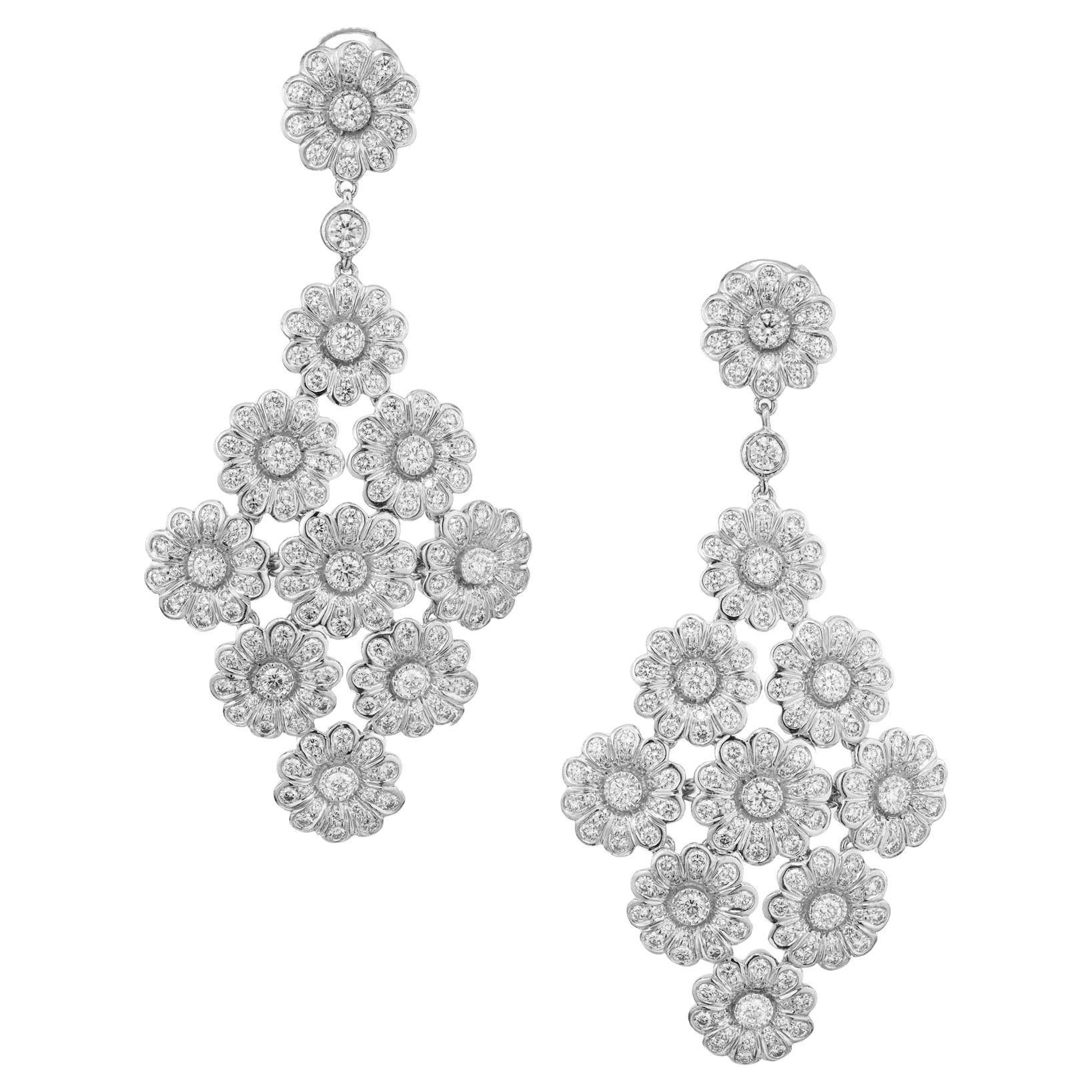 Pendientes araña de platino con diamantes de 4,15 quilates Tiffany & Co.