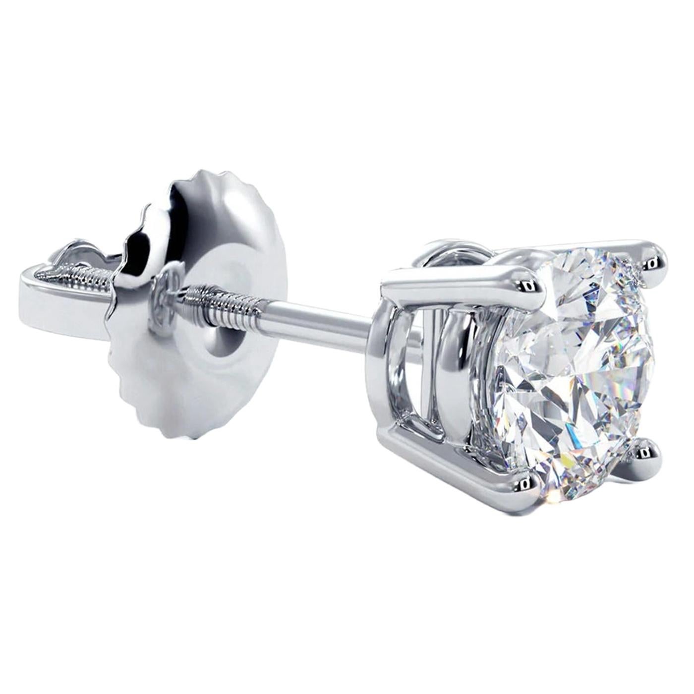 4,19ct GIA Natürlicher Runder Diamant Ohrstecker Ohrringe  Tiffany Stil 4 Zacken Platin (Modernistisch) im Angebot