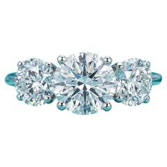 Tiffany & Co. 4.20 Carat D/VVS Diamond Platinum Three-Stone Engagement Ring