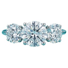 Tiffany & Co. 4.20 Carat D/VVS Diamond Platinum Three-Stone Engagement Ring