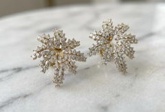 Tiffany & Co. 4.25 ct. 18K Yellow Gold Firework Diamond Huggie Earrings