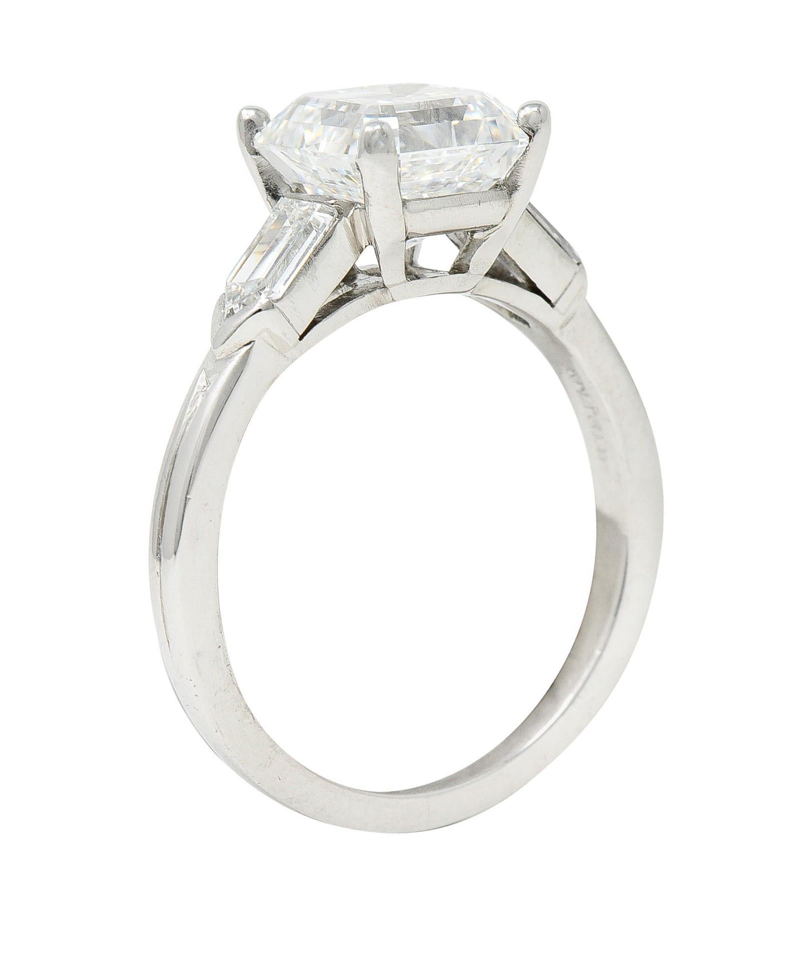 Tiffany & Co. 4.28 Carats Asscher Diamond Platinum Engagement Ring 4
