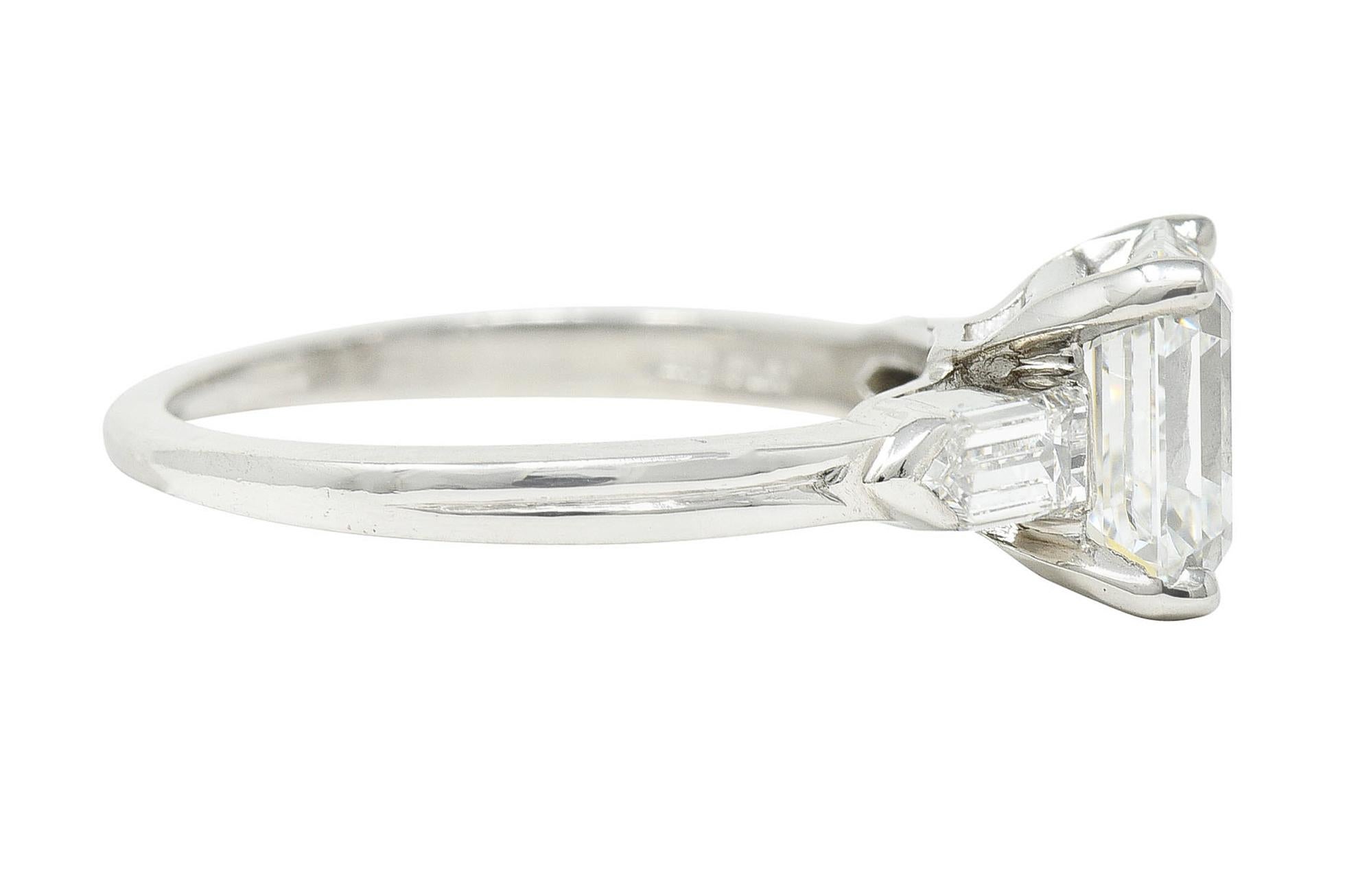 Retro Tiffany & Co. 4.28 Carats Asscher Diamond Platinum Engagement Ring