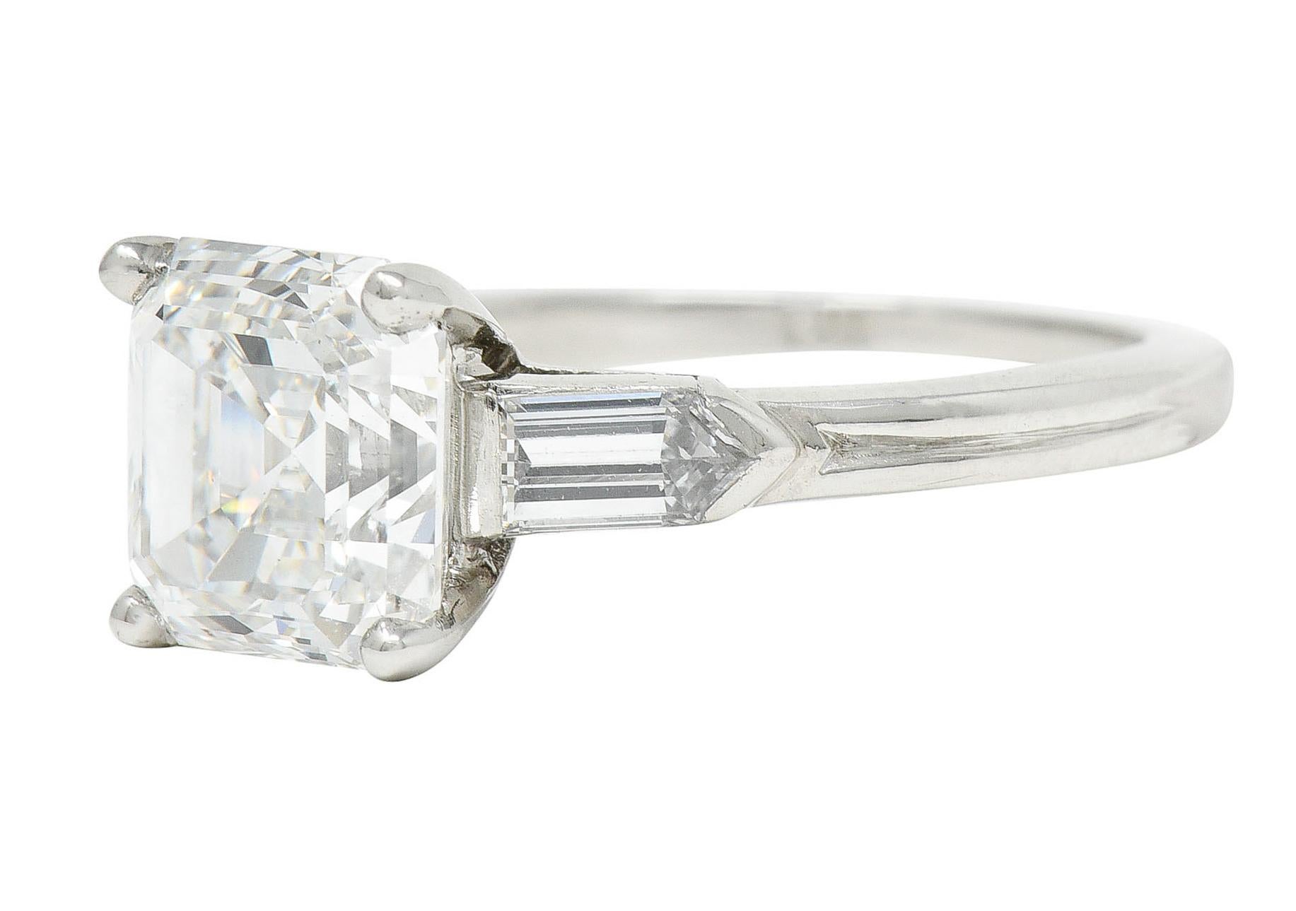 Asscher Cut Tiffany & Co. 4.28 Carats Asscher Diamond Platinum Engagement Ring