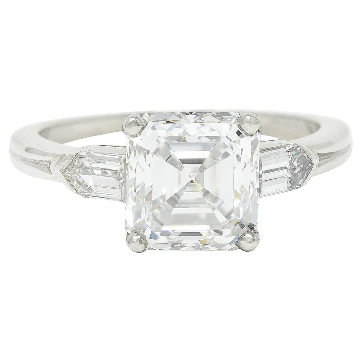 Tiffany & Co. 4.28 Carats Asscher Diamond Platinum Engagement Ring