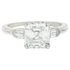 Vintage Tiffany & Co. 4.28 Carats Asscher Diamond Platinum Engagement Ring