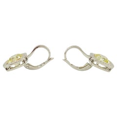TIFFANY & CO. 4.32 Fancy Yellow Diamond Dangle Platinum Earrings