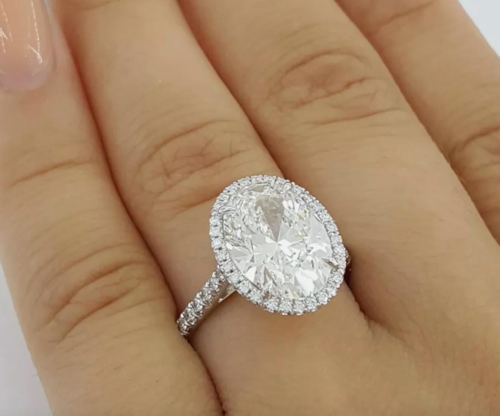 Contemporary Tiffany & Co., 4.38 Carat Oval Brilliant Cut Diamond 