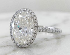 Tiffany & Co. 4.38 Ct. Soleste Oval Brilliant Cut Diamond Engagement Ring