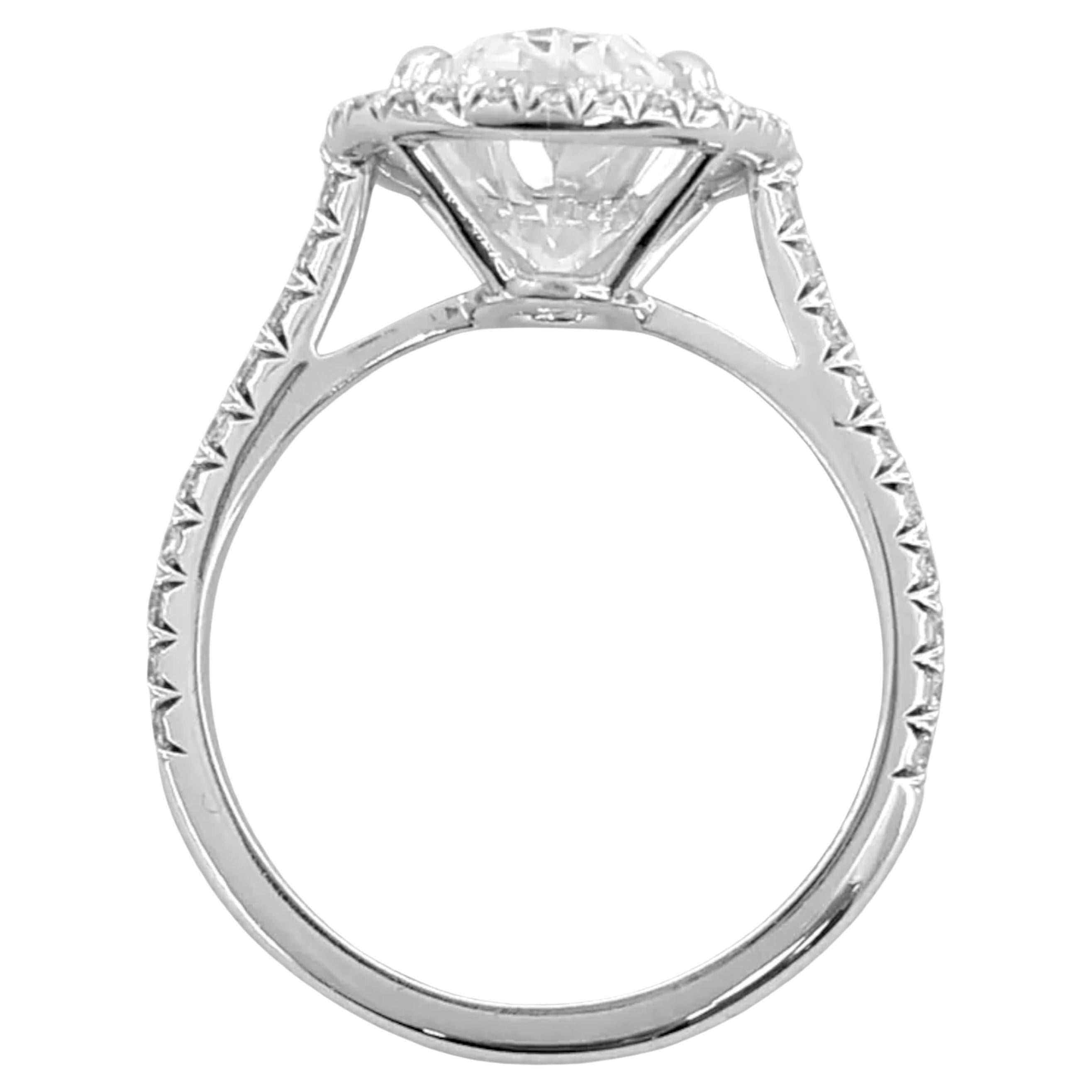 Tiffany & Co. 4.38 Karat. Soleste Verlobungsring mit ovalem Diamanten im Brillantschliff (Zeitgenössisch) im Angebot