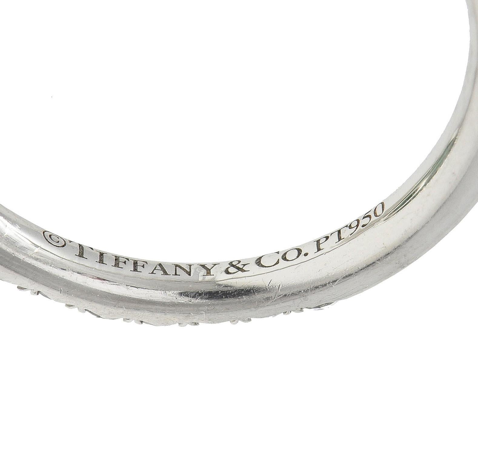 Tiffany & Co. 4,38 quilates Turmalina verde Diamante Platino Soleste Halo Anillo en venta 6