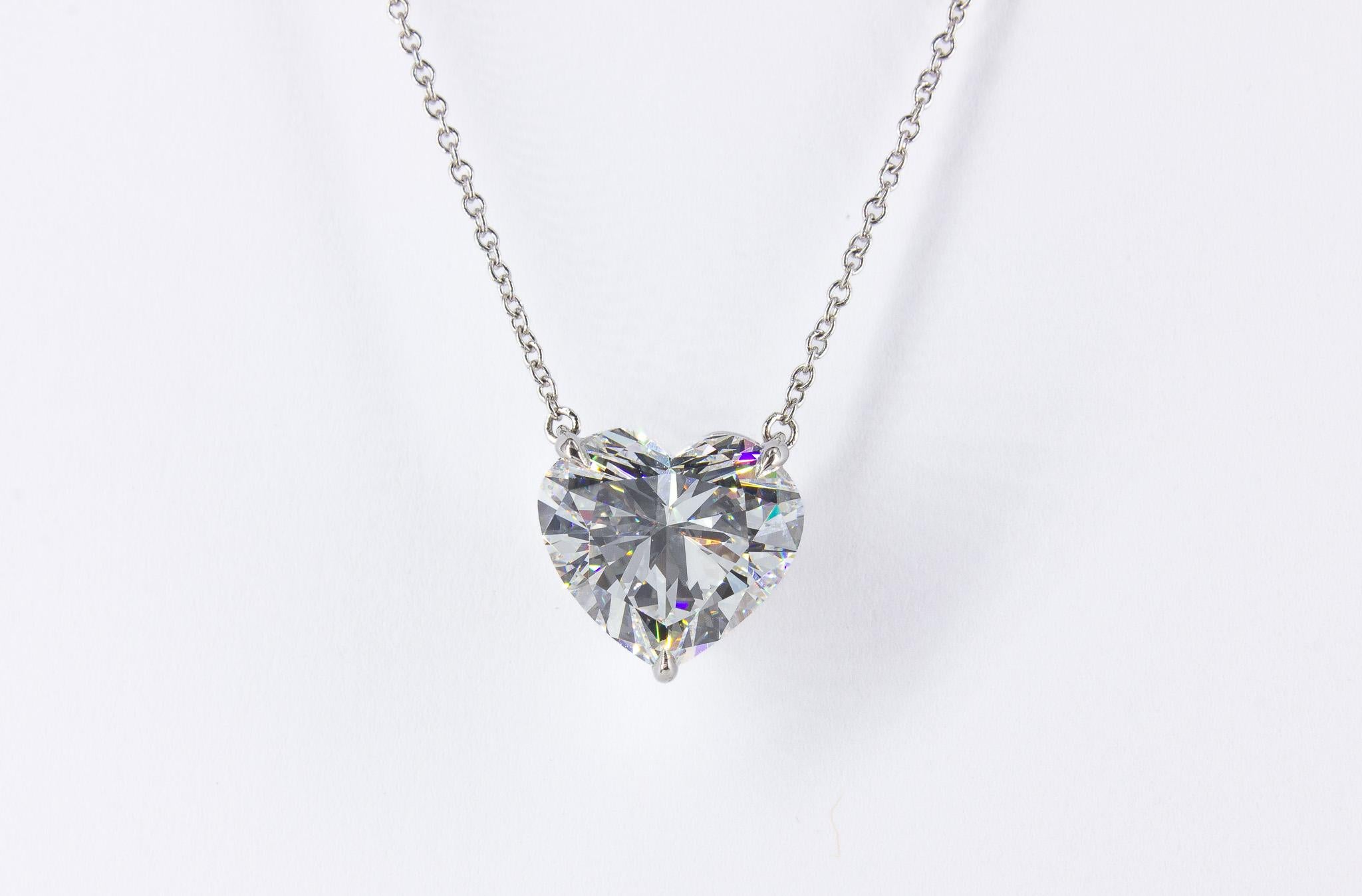 Heart Cut Tiffany & Co. 4.43 Carat GIA G SI1 Diamond Heart Necklace For Sale