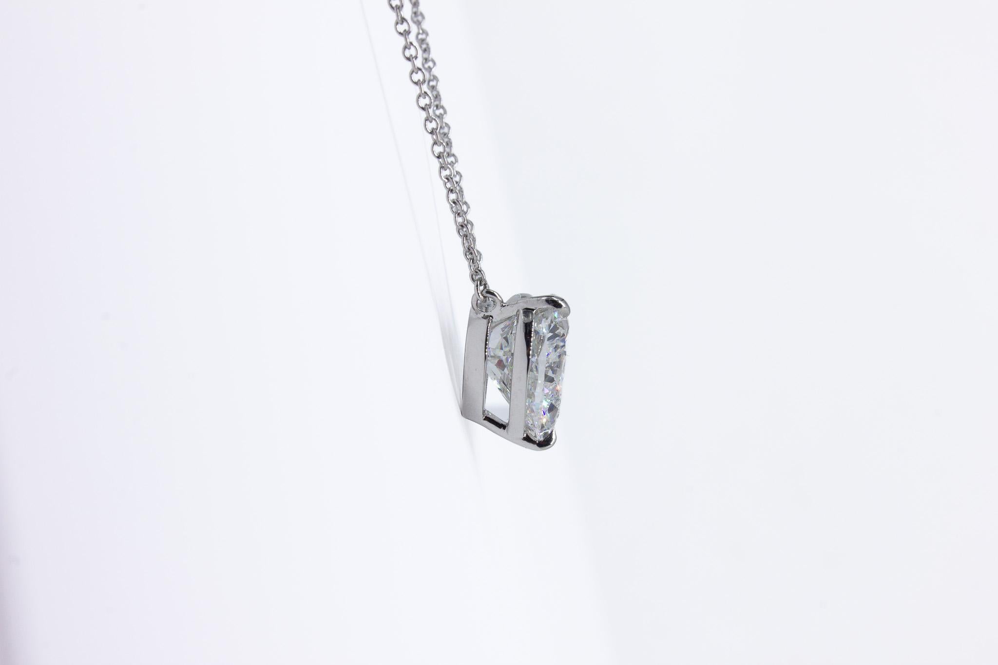 Women's Tiffany & Co. 4.43 Carat GIA G SI1 Diamond Heart Necklace For Sale