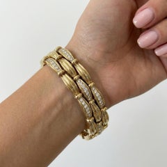 Tiffany & Co. Bracciale a tre file di diamanti da 4,45 carati con maglie curve