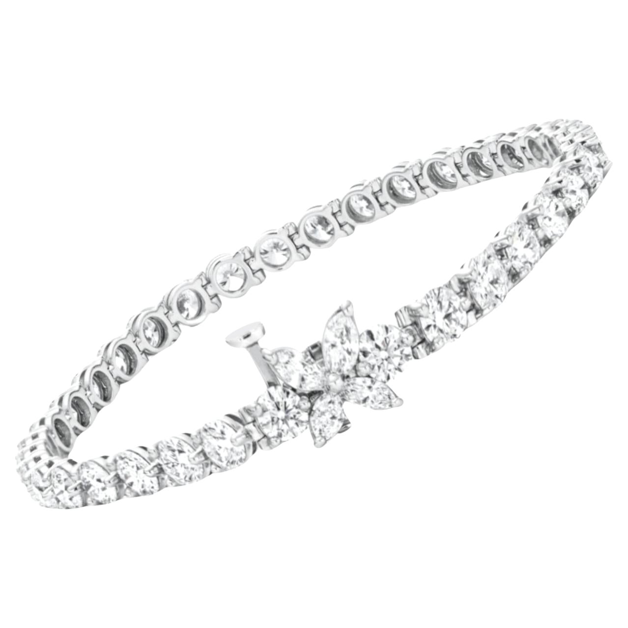 Tiffany & Co. Bracelet Victoria en platine avec diamants de 4.49 carats