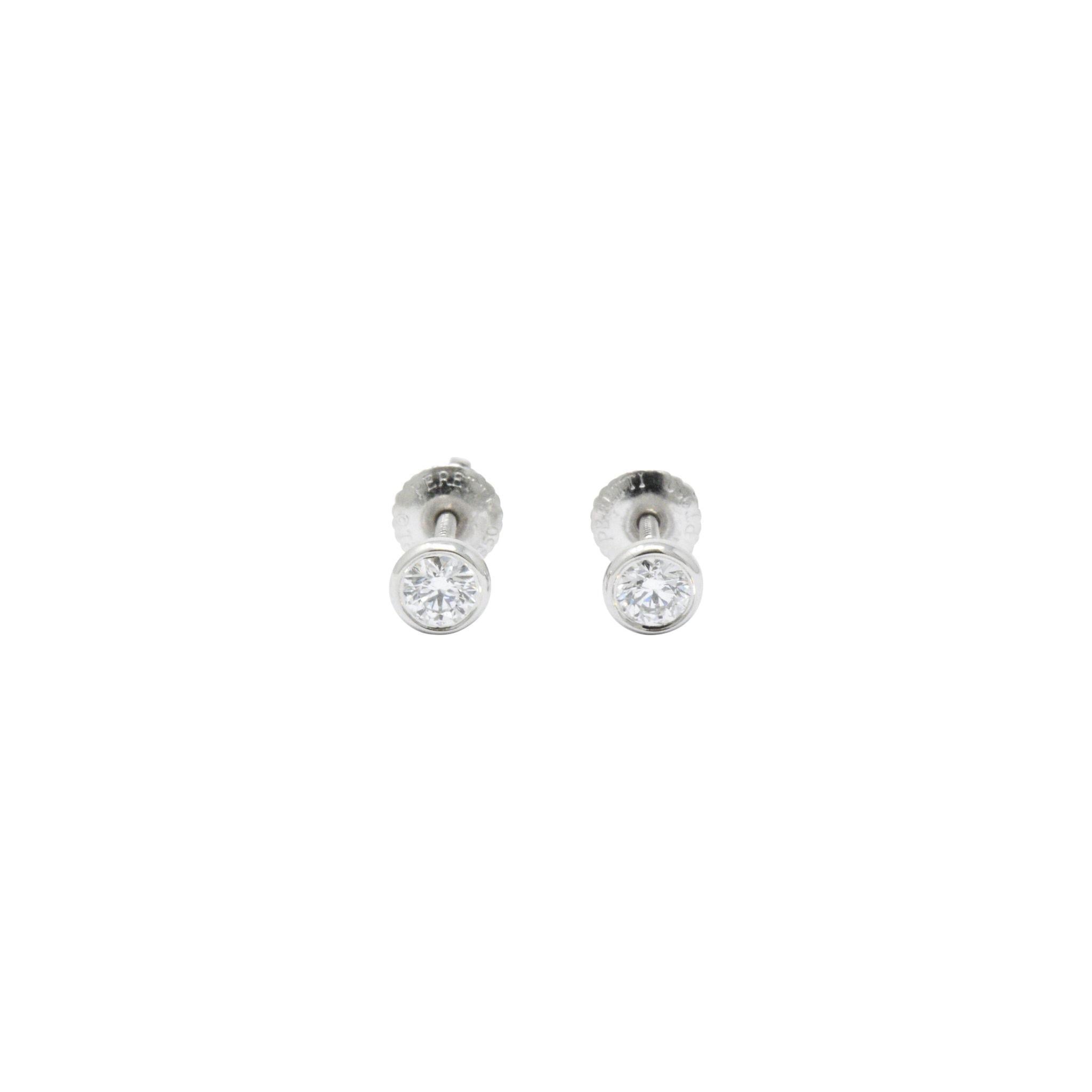 Modern Tiffany & Co. .46 Carat Diamond Platinum Stud Earrings Elsa Peretti