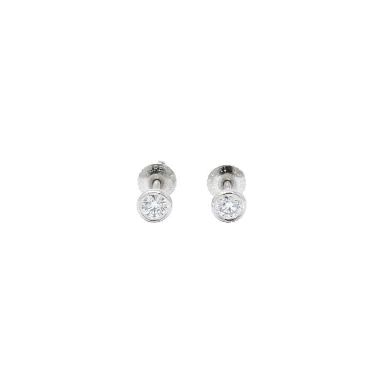 Tiffany and Co. .46 Carat Diamond Platinum Stud Earrings Elsa Peretti at  1stDibs | tiffany baby diamond earrings, tiffany baby earrings, elsa  peretti diamond earrings
