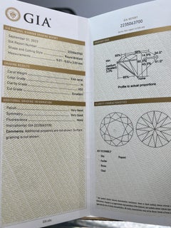 Tiffany & Co .46 Carat GIA Certified H VS2 Round Natural Diamond Engagement Ring