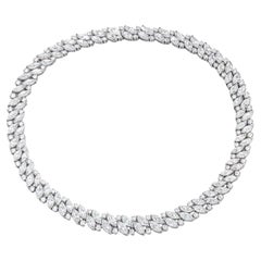 Tiffany & Co. 48 Carat Marquise Cluster Diamond Platinum Necklace