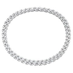 Tiffany & Co. 48 Carat Marquise Cluster Diamond Platinum Necklace