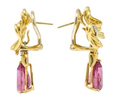 Tiffany & Co. 4.85 Carat Tourmaline Diamond Platinum 18 Karat Gold Earrings
