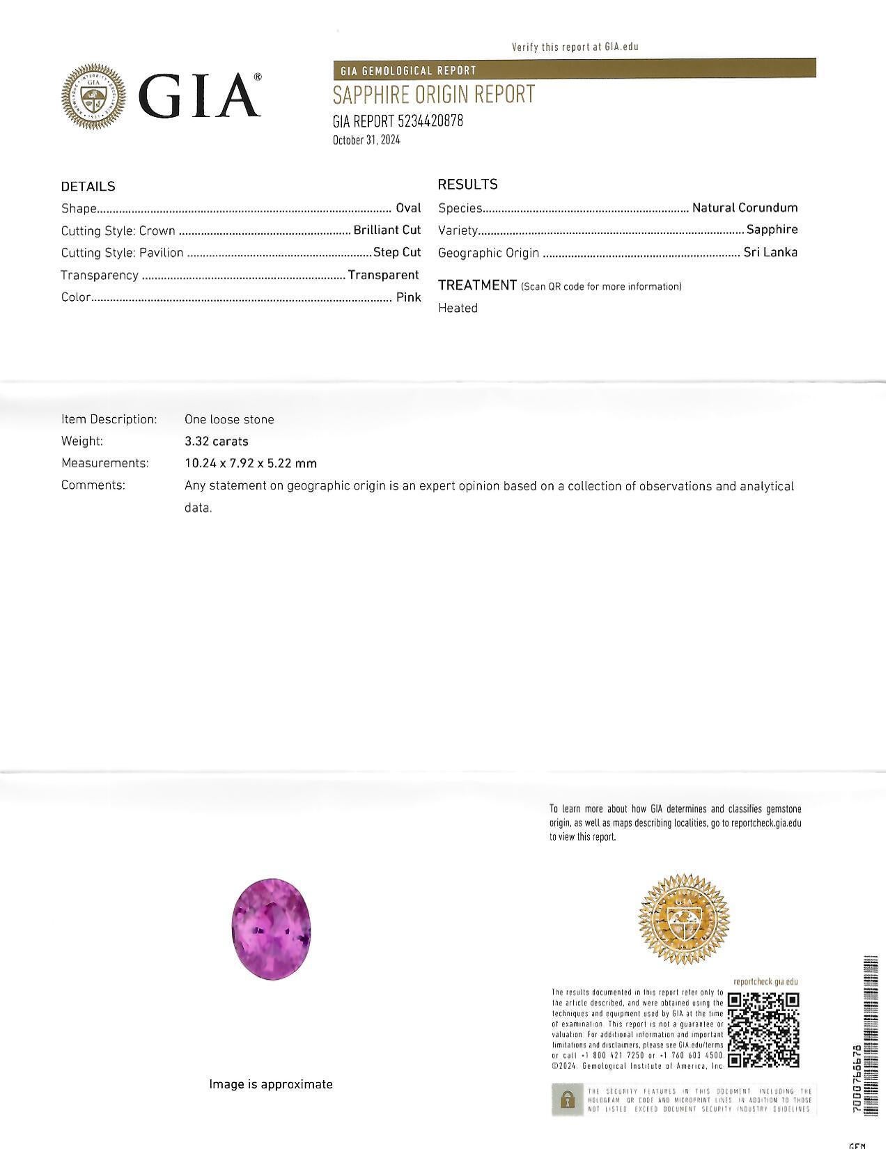 Tiffany & Co. 4.91 CTW Ceylon Pink Sapphire Diamond Platinum Halo Ring GIA 8