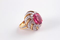 Tiffany & Co. 4.95 Carat Rubellite 2.05 Carat Diamond Ring