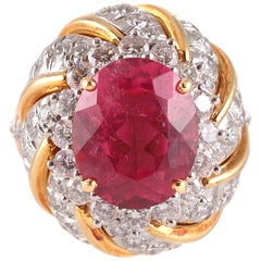 Tiffany & Co. 4.95 Carat Rubellite 2.05 Carat Diamond Ring