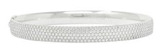 Tiffany & Co. 4.96 Carat Pave Diamond 18 Karat White Gold Metro Bangle Bracelet