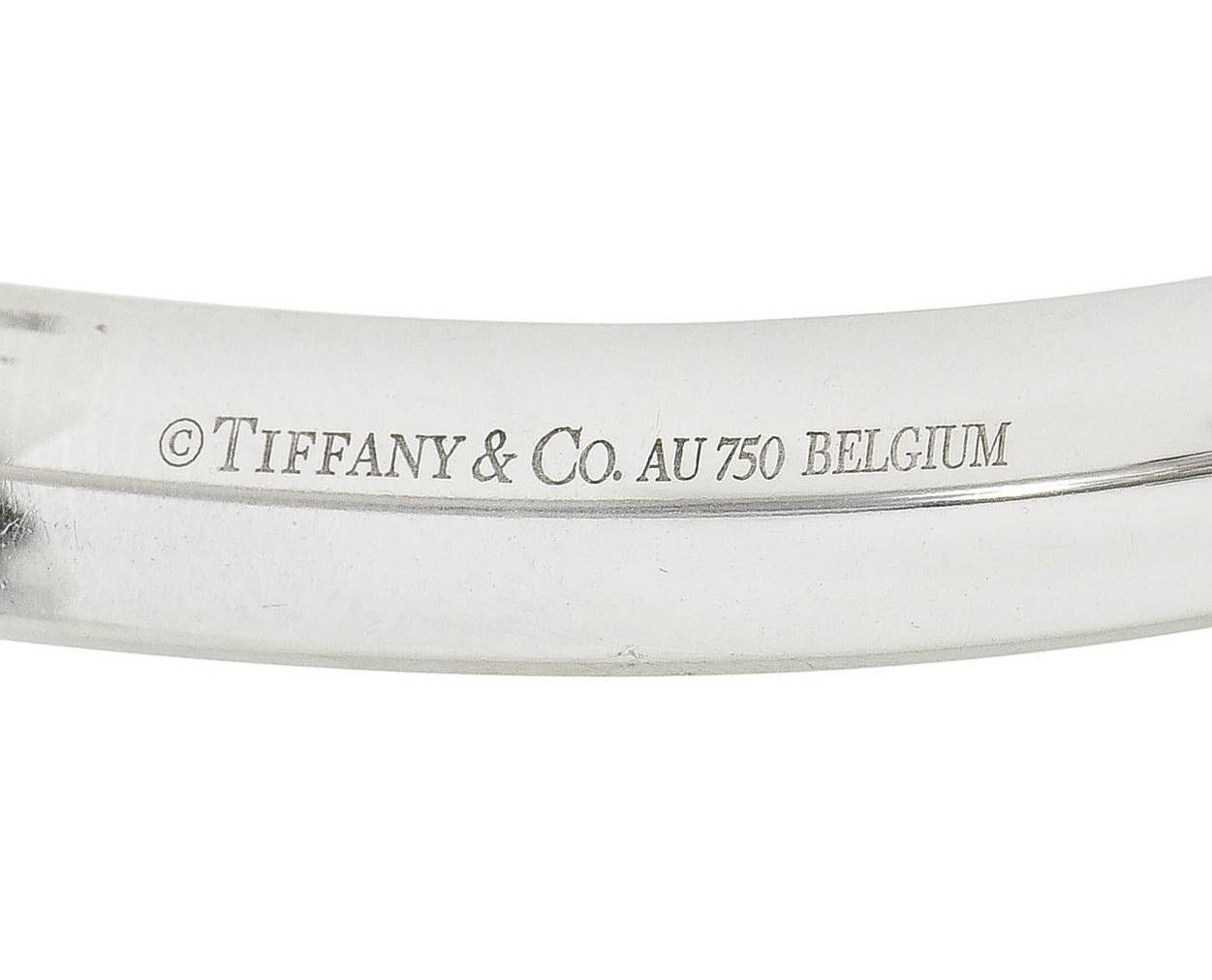 Tiffany & Co. 4.96 Carats Pavè Diamond 18 Karat White Gold Metro Bangle Bracelet 3