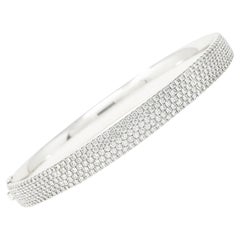 Tiffany & Co. 4.96 Carats Pavè Diamond 18 Karat White Gold Metro Bangle Bracelet