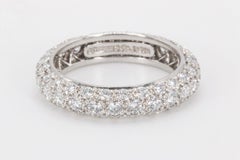 Tiffany & Co 4mm Etoile Platinum 3 Row Diamond Eternity Band