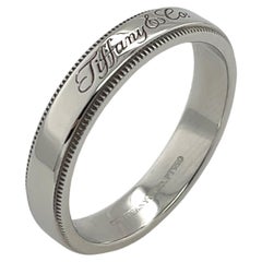 Tiffany & Co 4mm Together Platin-Hochzeitsring mit Milgrain-Ring
