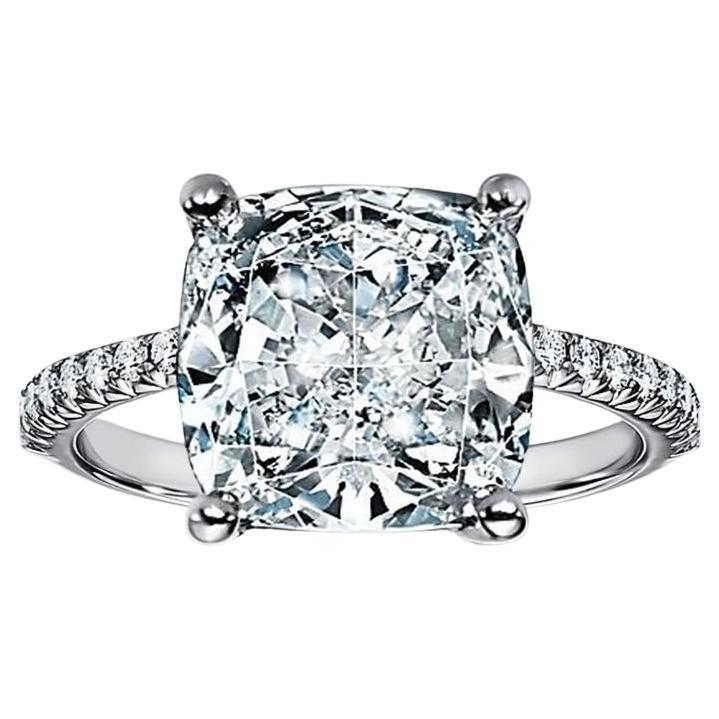 Tiffany & Co. 5 Carat Cushion Cut Diamond Platinum Solitaire Ring