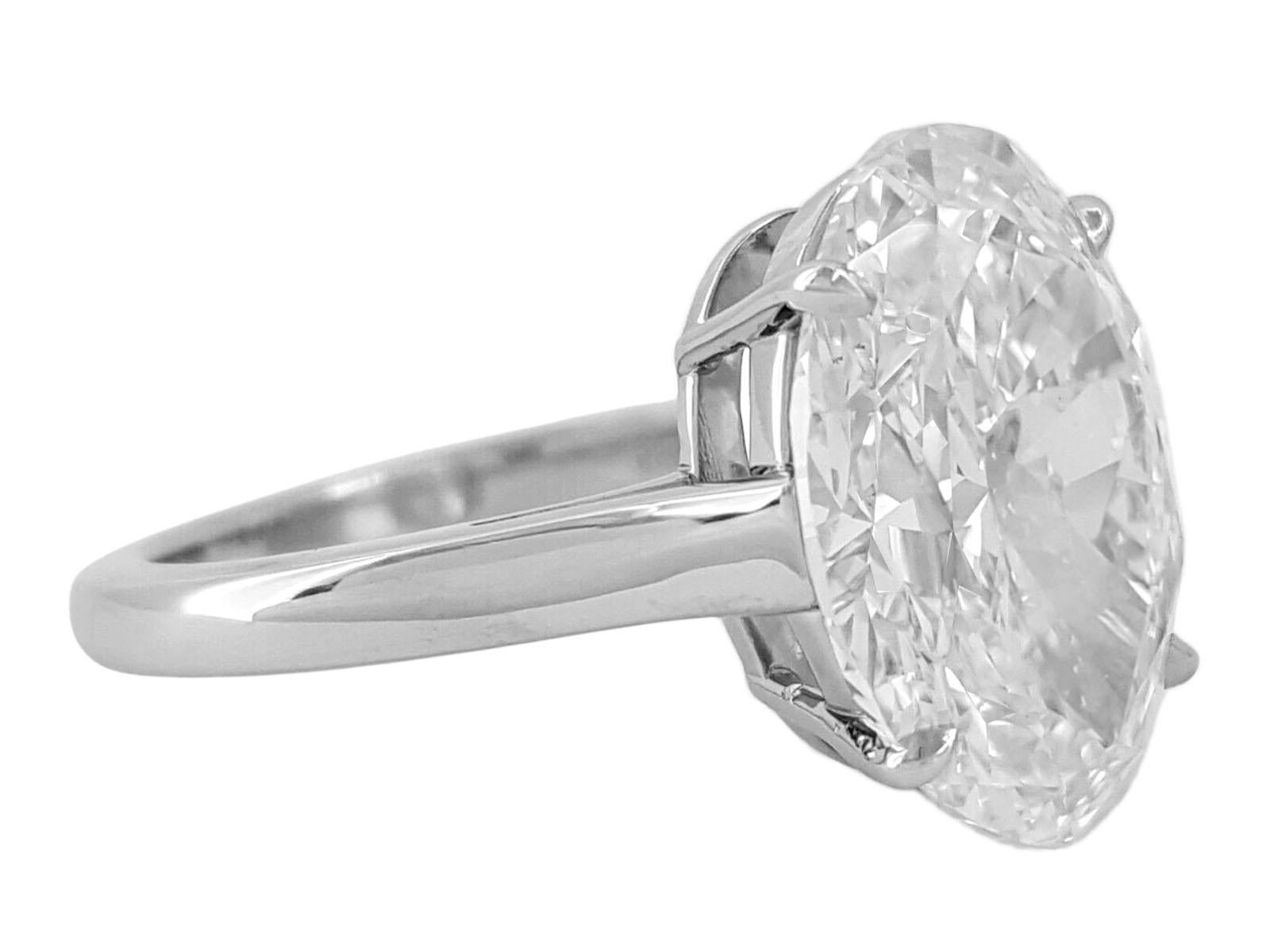 Modern Tiffany & Co. 5 Carat Oval Diamond Platinum Engagement Ring F COLOR VS1 Clarity For Sale