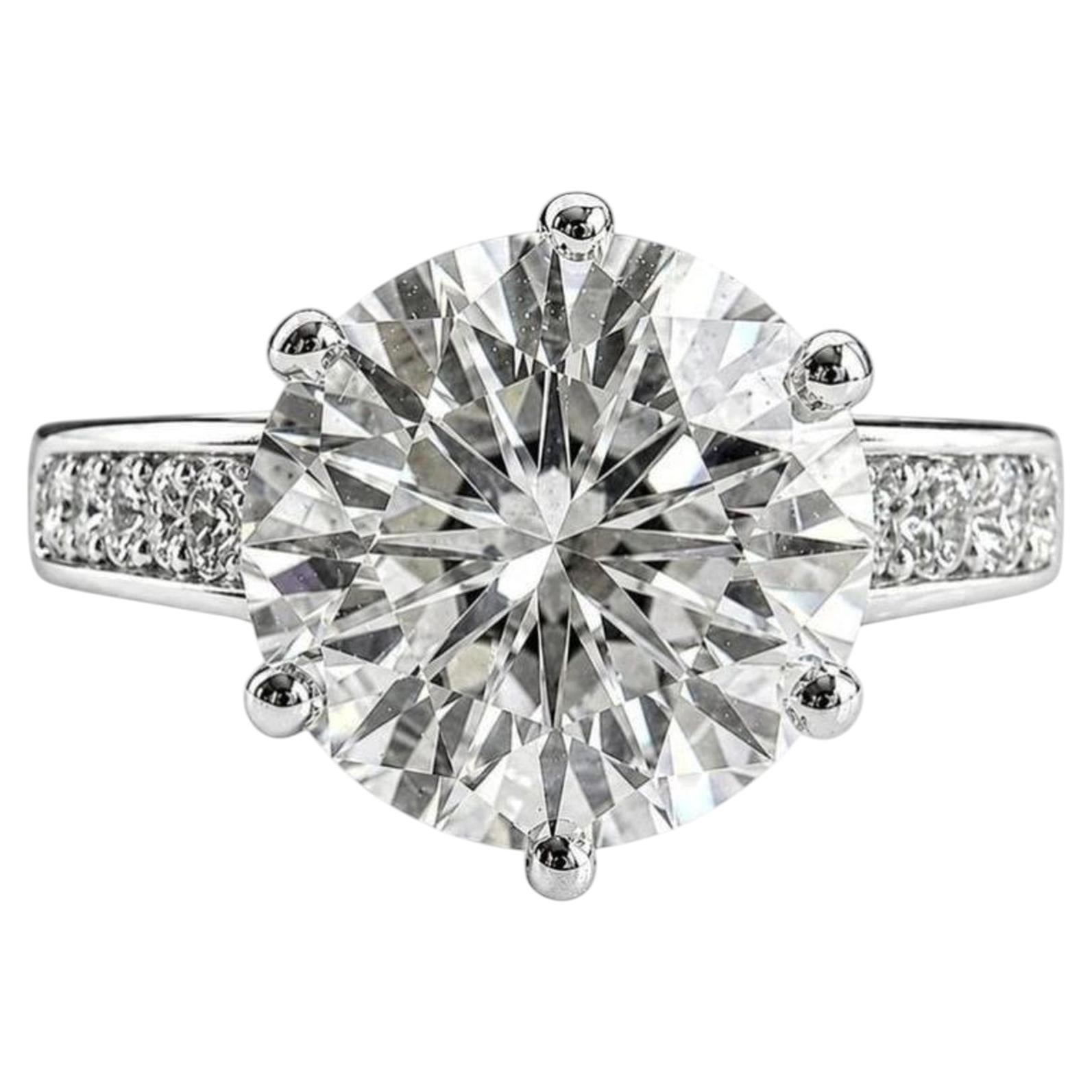 Tiffany & Co. 5 Karat. Runder Brillant Diamant Platin Verlobungsring im Angebot