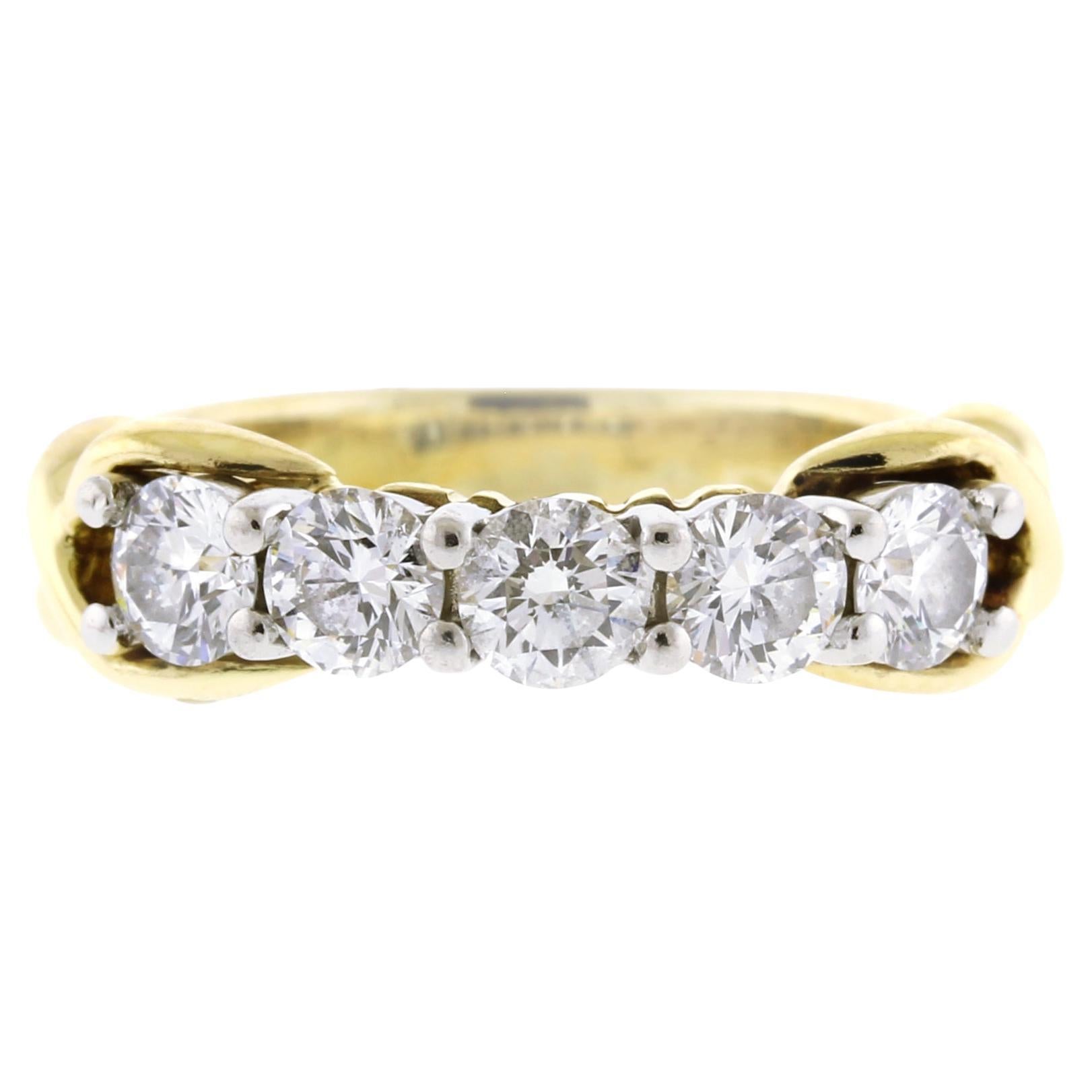Tiffany & Co. 5 Diamond X Band Ring