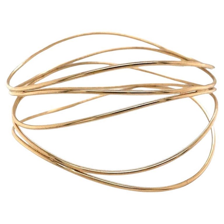 Tiffany and Co. 5 Elsa Peretti 5 Wave Wire Bangle in 18k Rose Gold ...
