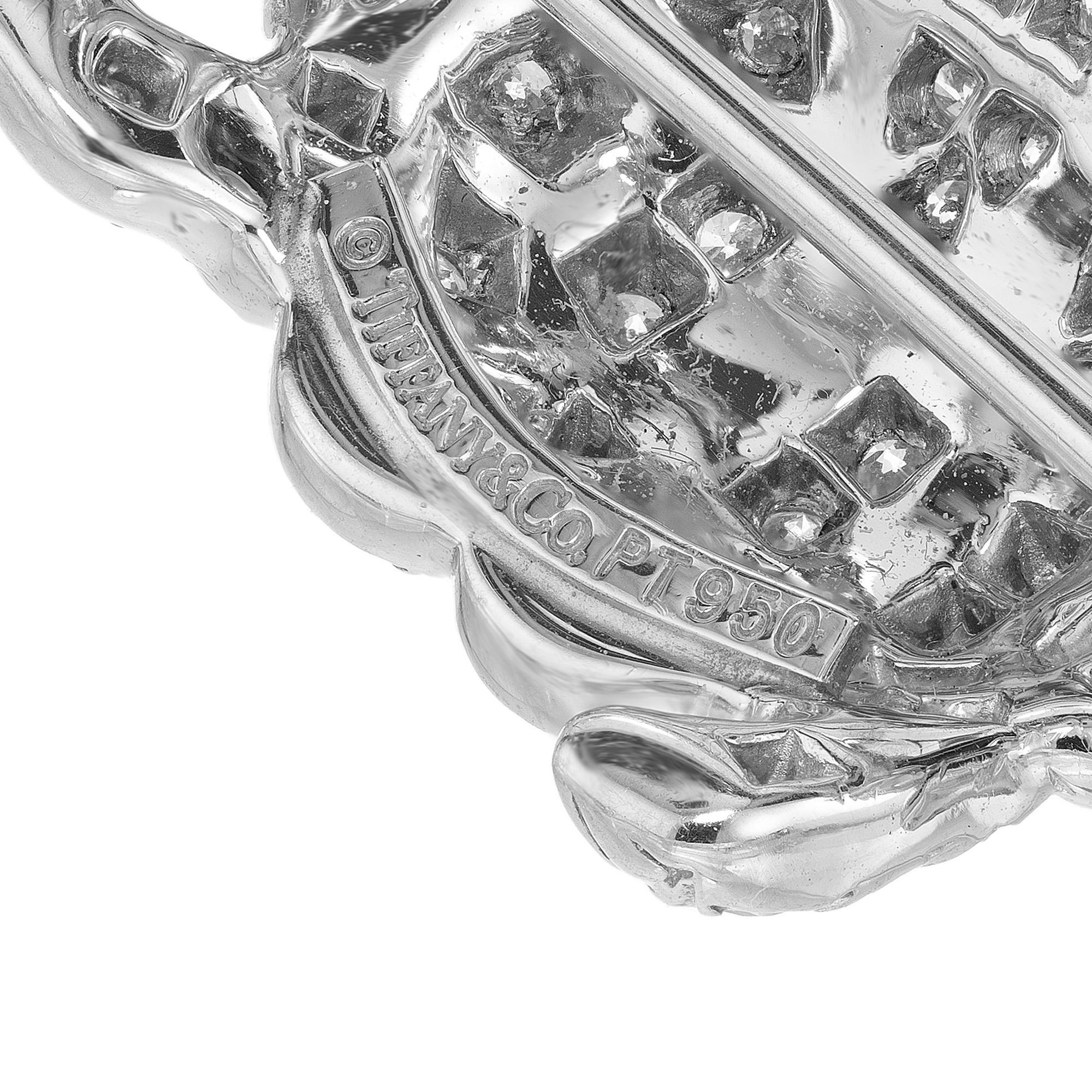 Women's Tiffany & Co .50 Carat Diamond Platinum Turtle Brooch Pendant For Sale