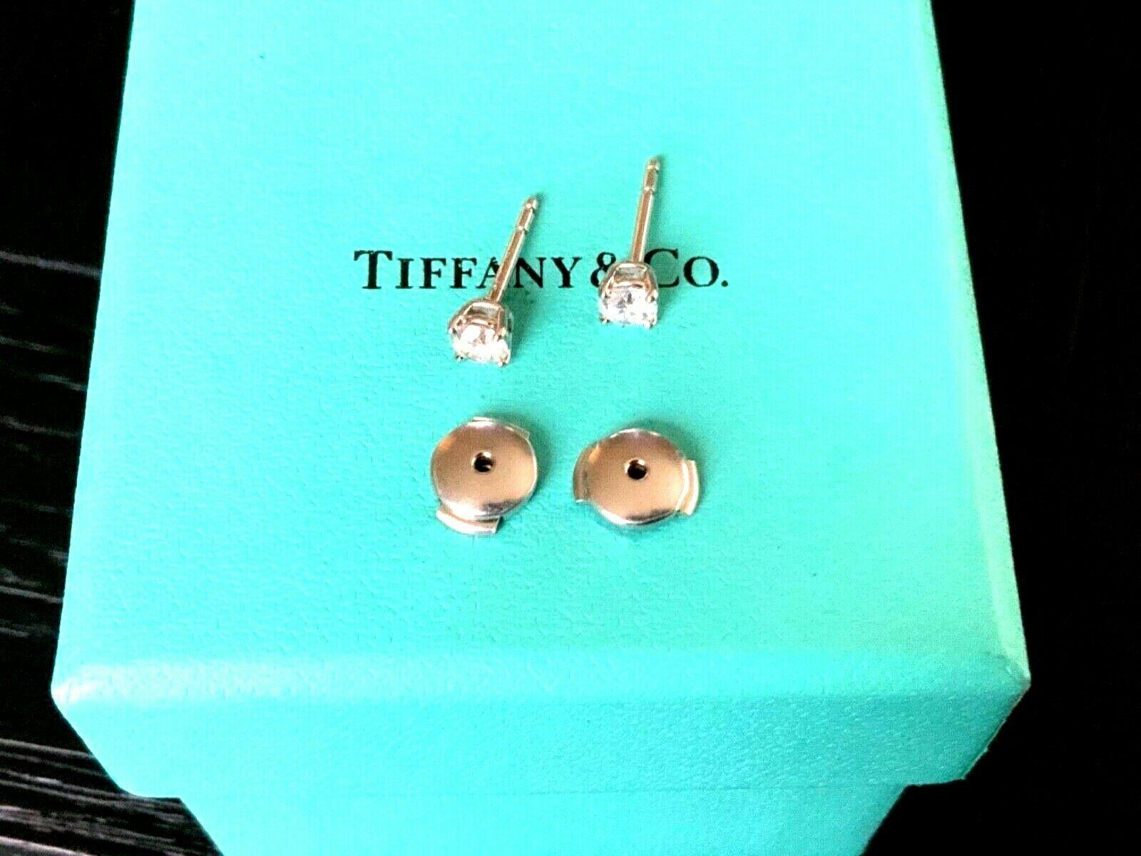 Tiffany & Co. .50 Carat Platinum and Diamond Stud Earrings E VVS1/2 1