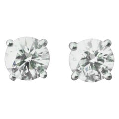 Tiffany & Co. .50 Carat Platinum and Diamond Stud Earrings E VVS1/2